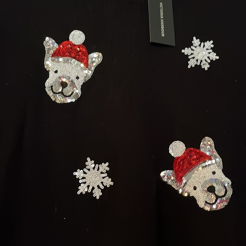 French bulldog holiday sweater-BNWT-Perfect for frenchie lovers! Size L 🐶 - Picture 3 of 6